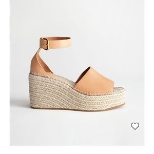 & Other Stories Espadrille Sandal Wedges size 7 beige